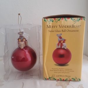 Muffy Vanderbear Satin Glass Ball Ornament Christmas MIB